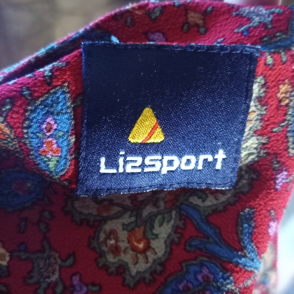 Floral V-Neck Blouse - Red and Blue - Picture 2 of 4